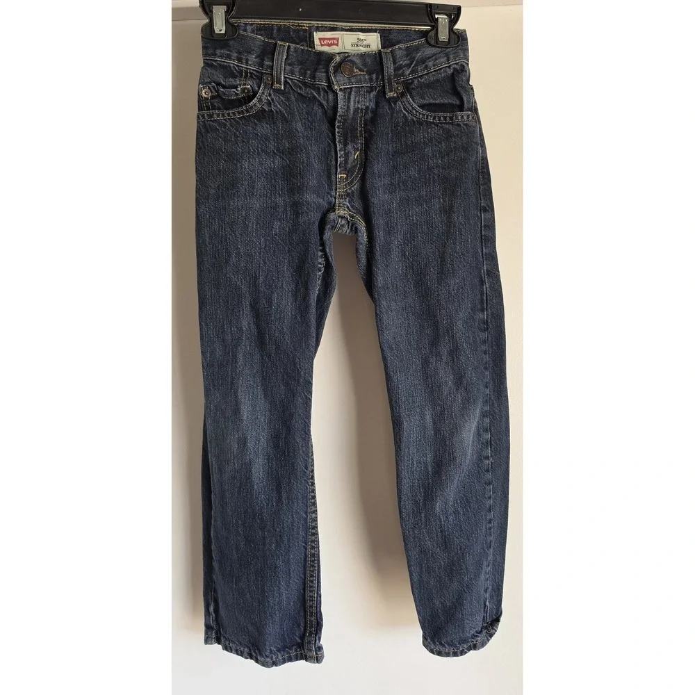 Levi's Jeans Kids Size 8 Dark Blue Denim Straight Casual Cotton Pants Trousers